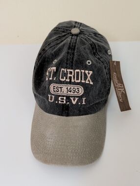 St. Croix U.S.V.I. Two-Tone Baseball Cap - Gray/Black
